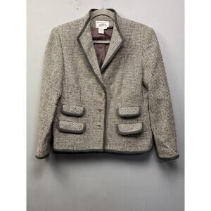 Vintage Roth‎ Le Cover Petites Blazer Womens 12P Wool Silk Button front Button